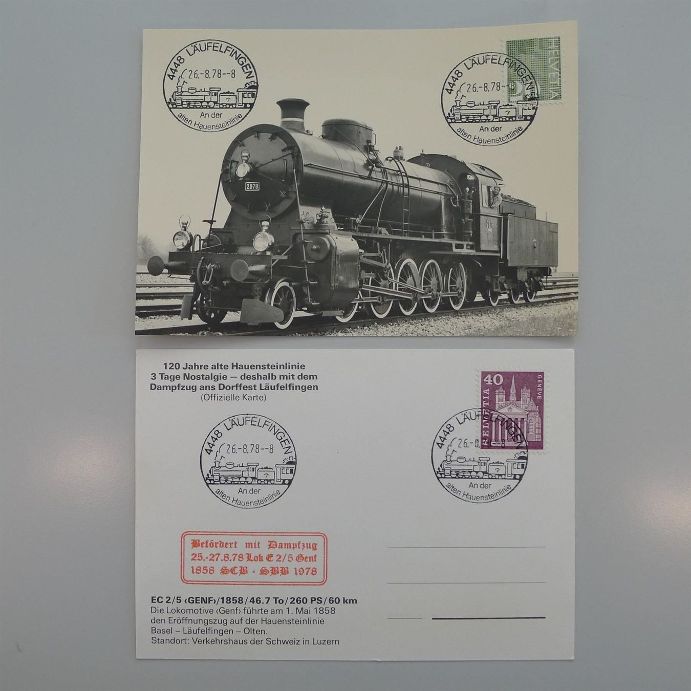 Tutti i francobolli: 1978: Eisenbahn-Sonderstempel, LÄUFELINGEN BL – Usato da Sursee venduto da Luzernerraute