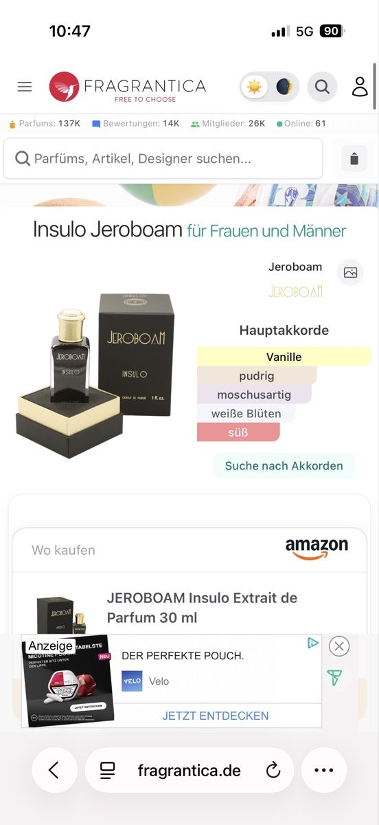 Parfums & Eau de Toilette: JEROBAM Insulo Extrait , 2 ml – D'occasion à Sursee par nri_sbv9 1