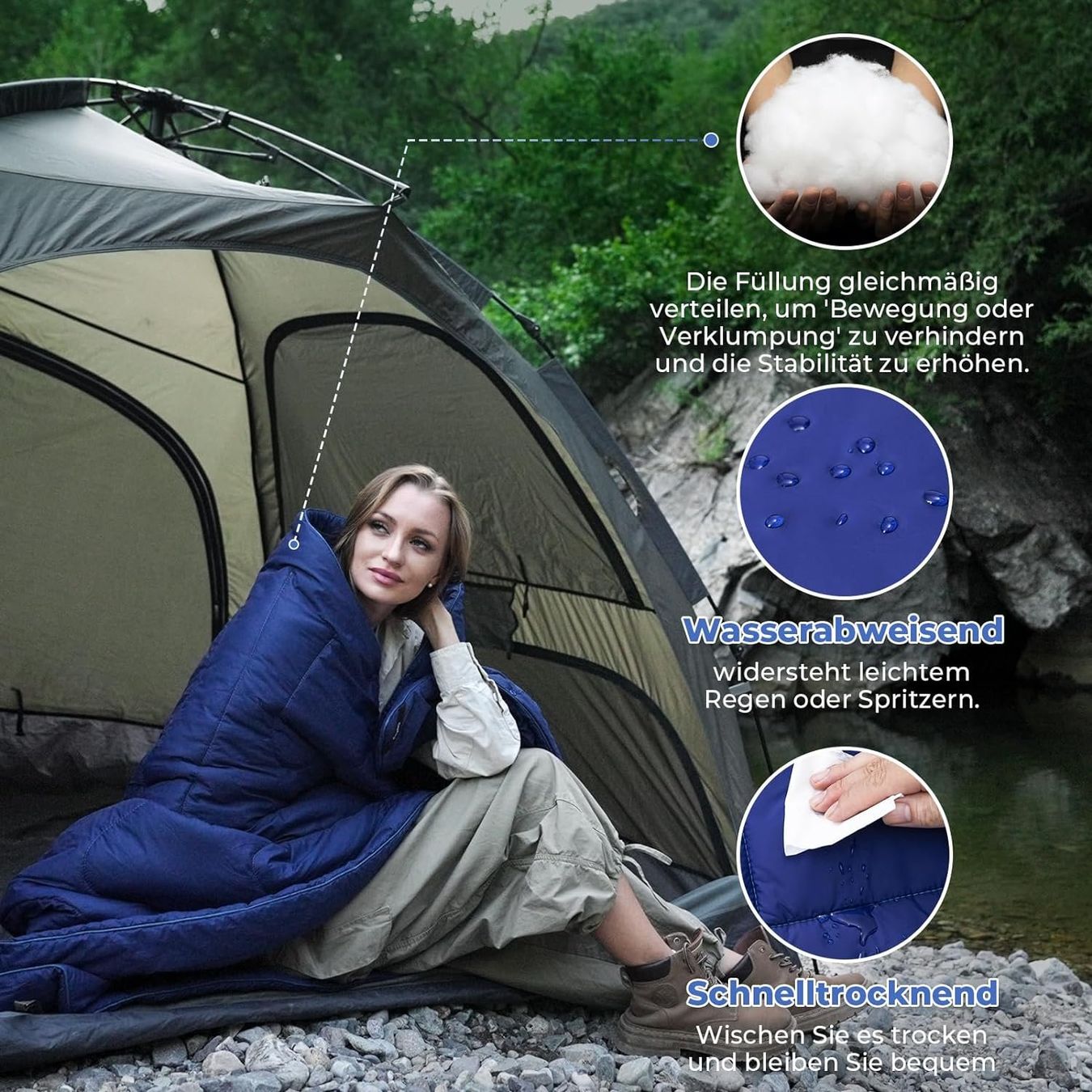 Coperte: Ultraleichte Reisedecke, Campingdecke, kompaktes Packmass – Nuovo e nell'imballaggio originale da Zürich venduto da MueDes 2