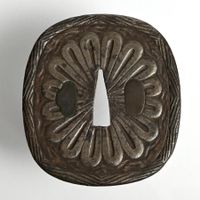 Antike Tsuba (Schwert Stichblatt), Japan Edo-Periode