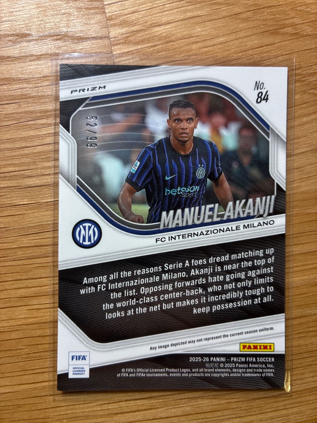 Topps Carte collezionabili: Panini Prizm Manuel Akanji Inter /99 – Usato da Solothurn venduto da MegaDaggi 1