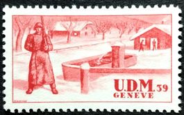 Soldatenmarke 2.WK, UDM Genève, rot, Wi UDM 6
