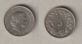 5 Rappen 1879 sehr schön