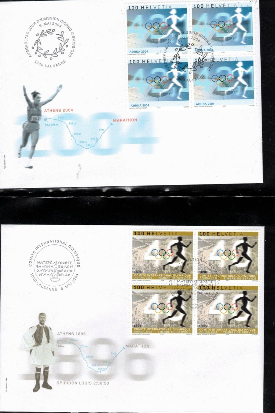 Tous les timbres: 2004  FDC 4er Athen  aus ABO – Neuf (Voir description) à Rheinau par loxis