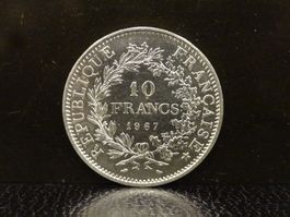 Silbermünze 10 FRANCS FRANCAIS 1967
