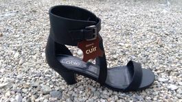 Sandalettes noires en cuir CABLE, pointure 40, NEUF