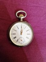 Montre de gousset ancienne en argent 800 15 Rubis Fonctionne
