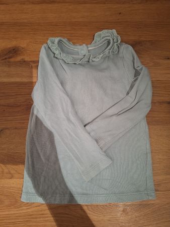 Langarmshirt Mädchen gerippt mit Rüschenkragen
