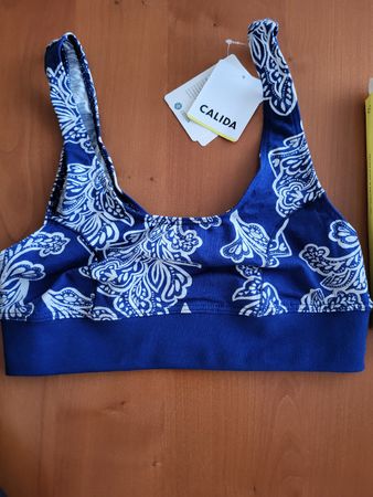 Calida Bustier Elastic Trend, Gr. XS (36/38), blau/weiss,neu