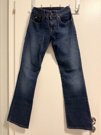 DKNY Jeans Femme W25 L32 Bootcut Bleu Foncé Made in Italy