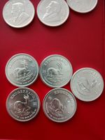 (4) 5 Stk. Silbermünzen Krugerrand 2021. 1 unze Silber