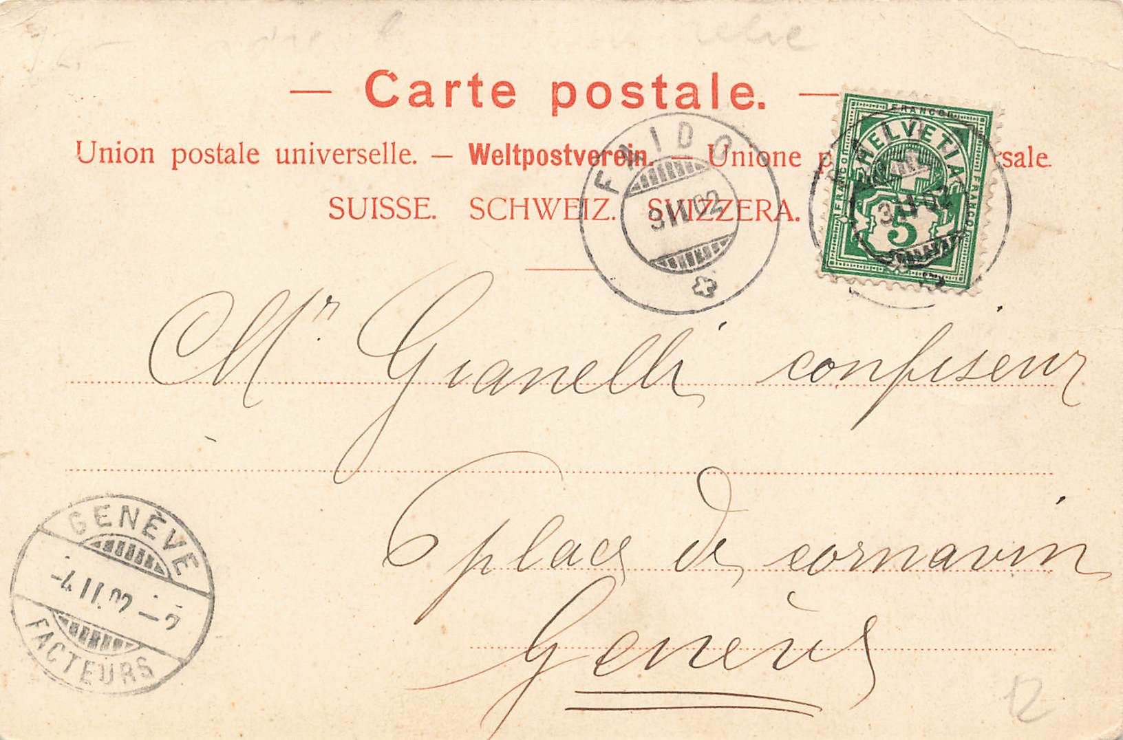 Cartoline postali: Faido Leventina monumento franscini – Usato da Biasca venduto da Blenio71 1