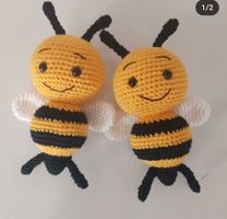 Biene- Schlüsselanhänger, Handarbeit, gehäkelt, Amigurumi