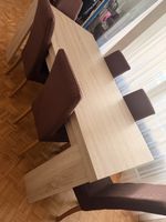 Esstisch mit 6 Stühlen, Holzoptik, moderne Abdeckungen