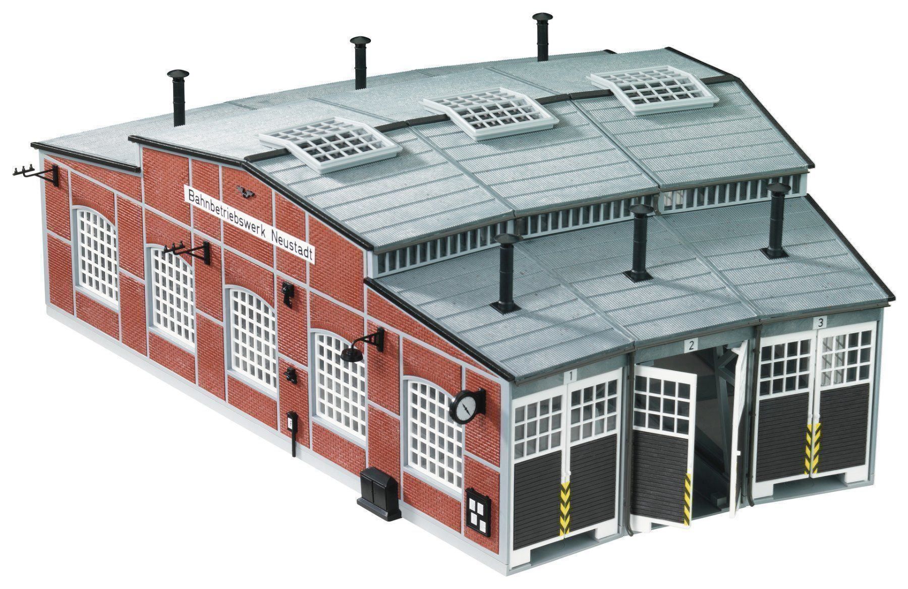 Fleischmann Modellini di ferrovie: Fleischmann - Bahnbetriebswerk-Set 5-teilig HO/DC – Nuovo e nell'imballaggio originale da Rotkreuz venduto da MOBAHN-1zu87 5