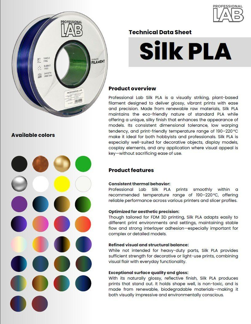 Stampanti 3D: PLA Silk Filament, 1.75 mm, 1 kg, silber – Nuovo e nell'imballaggio originale da Anglikon venduto da Adaptway 2