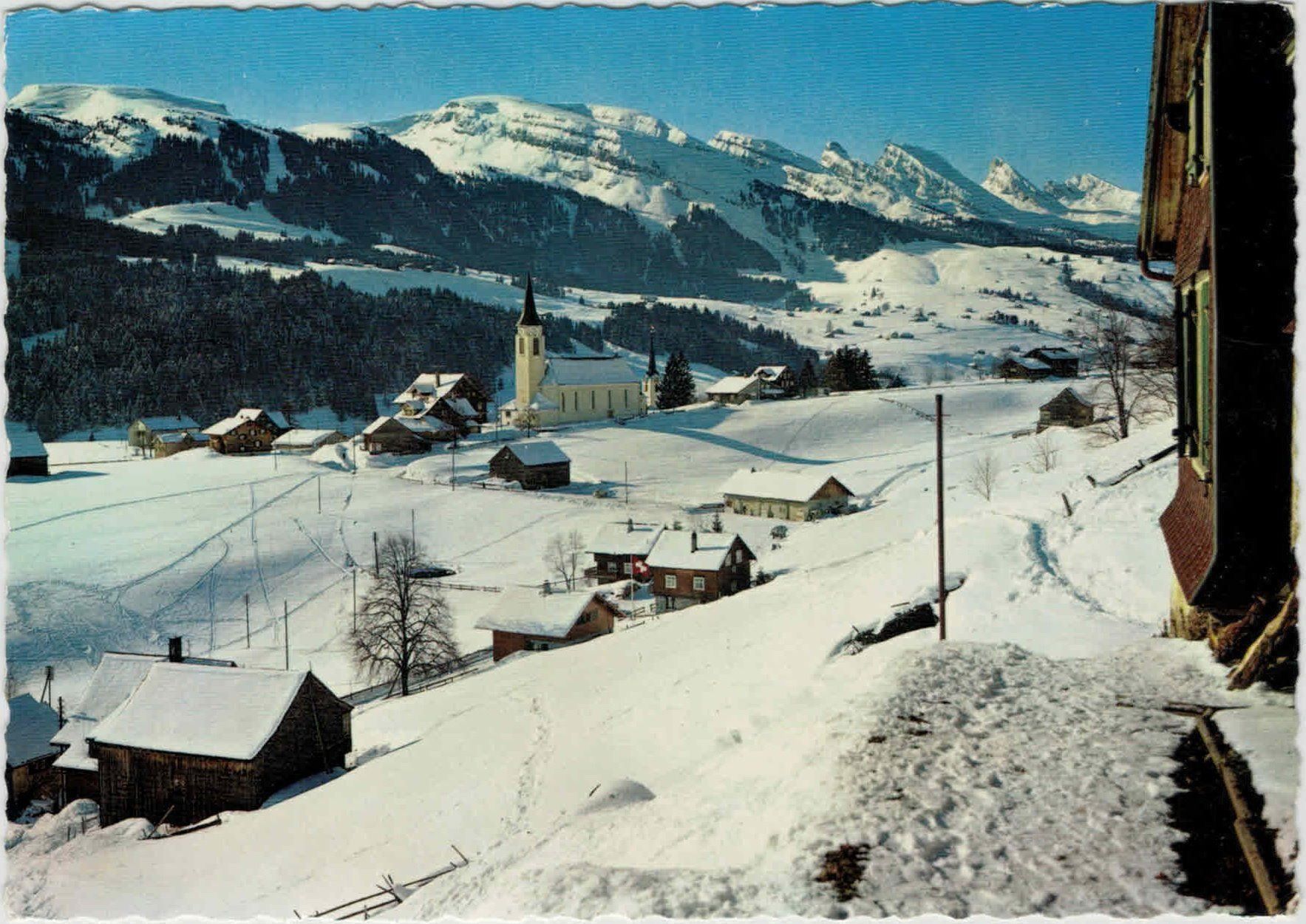 Cartoline postali: SG 104 Wildhaus m. Churfirsten 1970 GF – Usato da Fribourg venduto da philafri