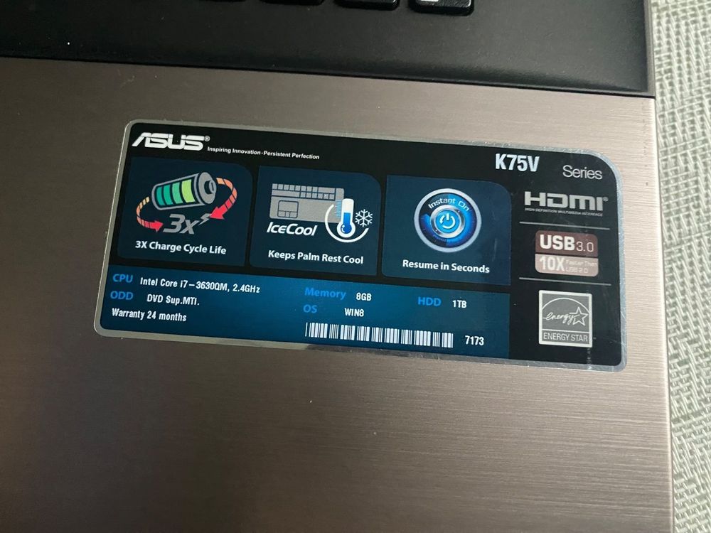 ASUS-X77V de Core(TM)2 Duo)Ram 4Go/stockage 500Go/ssd-64Go avec Windows 10 ( 17,3