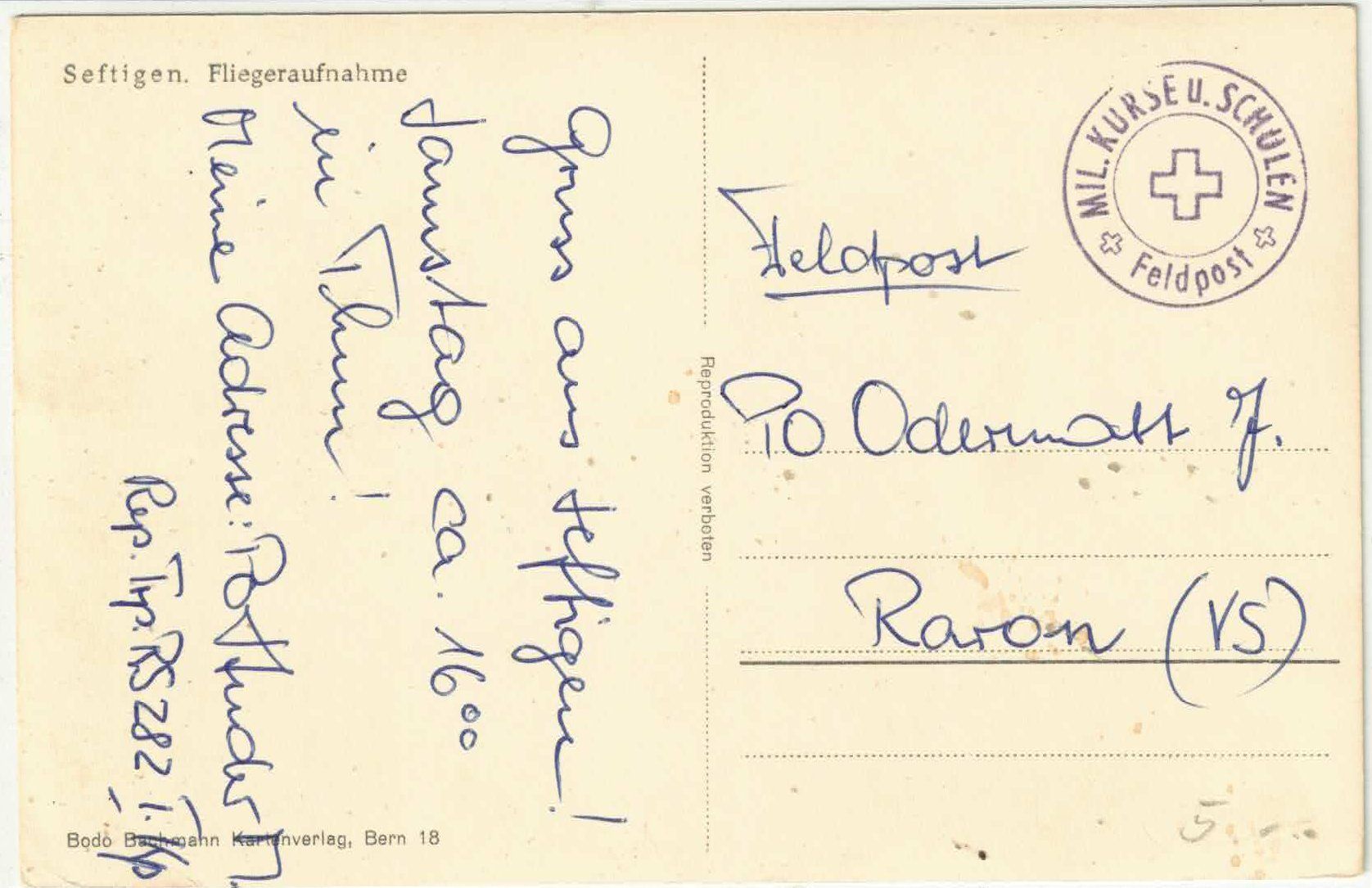 Cartoline postali: Flugaufnahme - Seftigen – Usato da Ettingen venduto da Kartenplanet 1