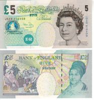 Elizabeth England  5 Pound 2002 unc