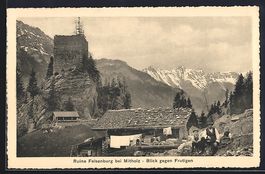 Mitholz, Ruine Felsenburg mit Blick gege