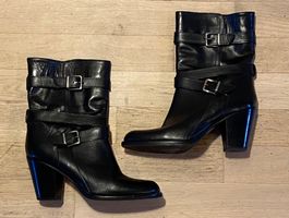 Bottines cuir noir à talons Boutique La Strada Carouge - 39