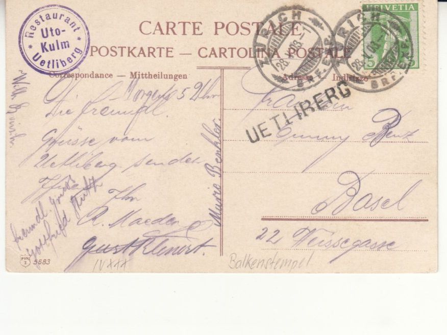 Cartoline postali: Uetliberg 1903 mit Stabstempel – Usato da Bürglen TG venduto da StampGraf 1