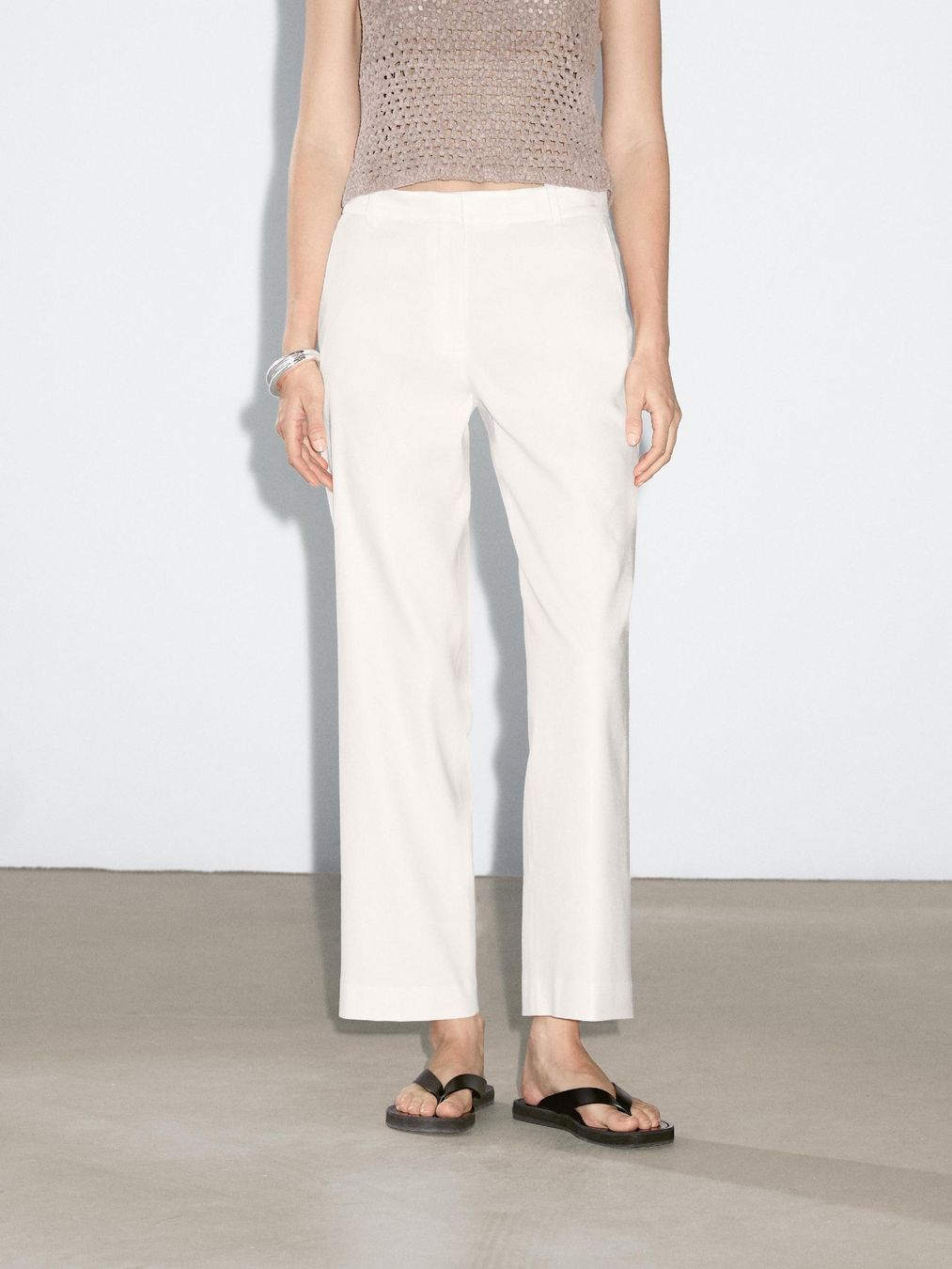 Massimo Dutti Pantaloni: Massimo Dutti Hose aus Stretch-Leinen Off-White – Nuovo e nell'imballaggio originale da Bern venduto da dia_yv66 7