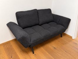Beliani BREKKE 2-Sitzer Schlafsofa – Schwarz – kaum benutzt