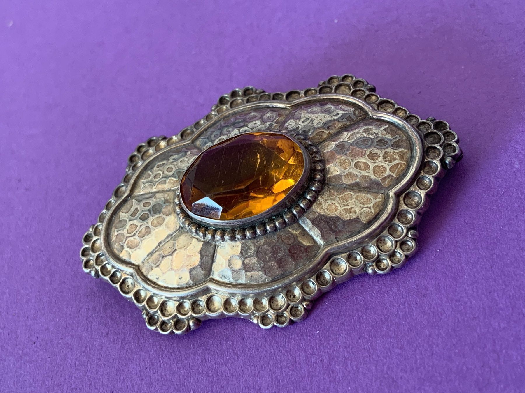 Spille & Fermagli: Silber-vergoldete Brosche ORANGE – Usato da Dittingen venduto da Bijoubelle