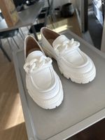 Weisse Leder Loafer Gr. 38 Chunky Kette PG