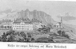 Kloster Maria Rickenbach NW - Stahlstich von Benziger