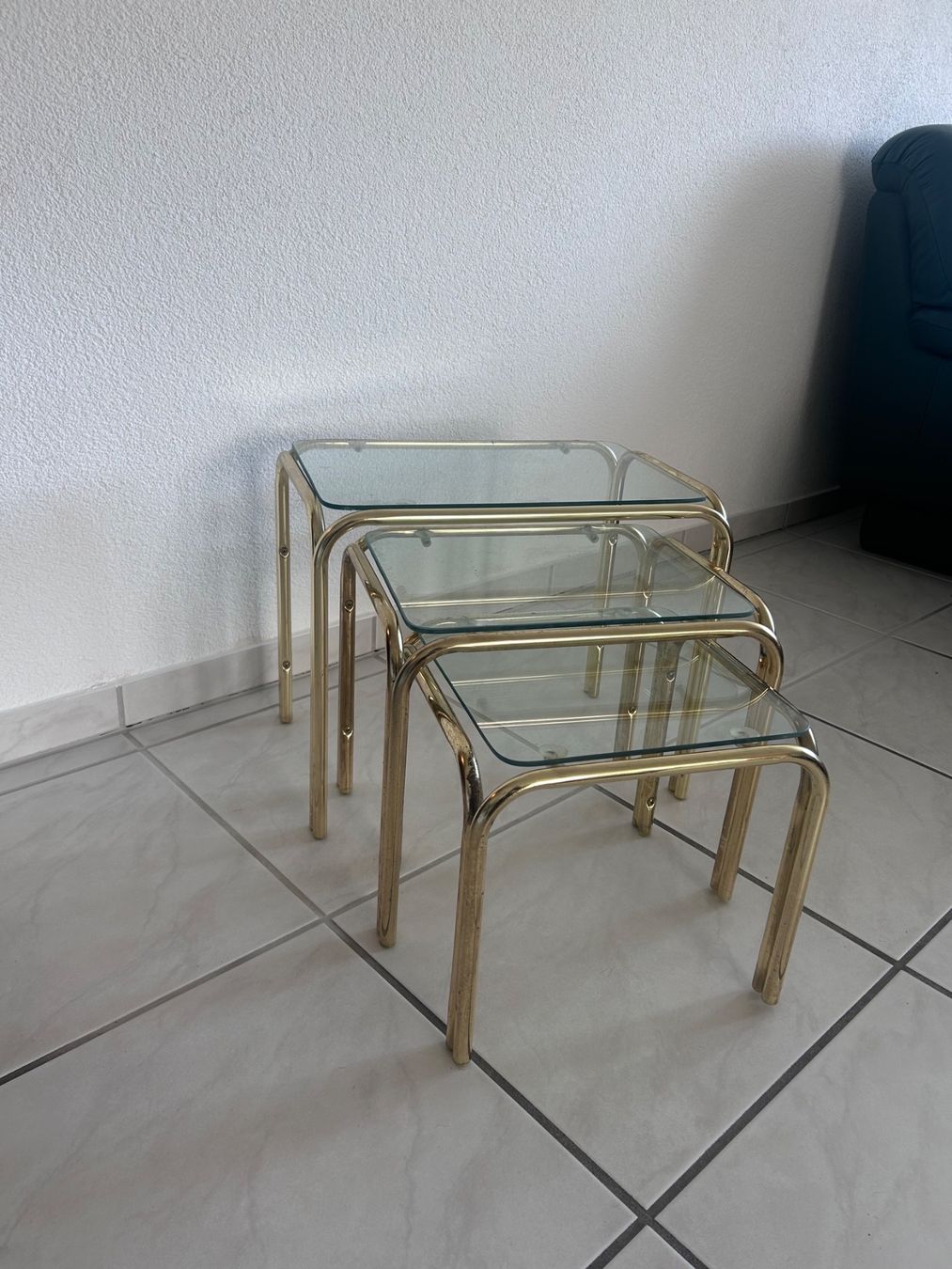 Tavoli: Couchtisch, Beistelltisch, 3er Set, Glas – Usato da Solothurn venduto da dbmd333