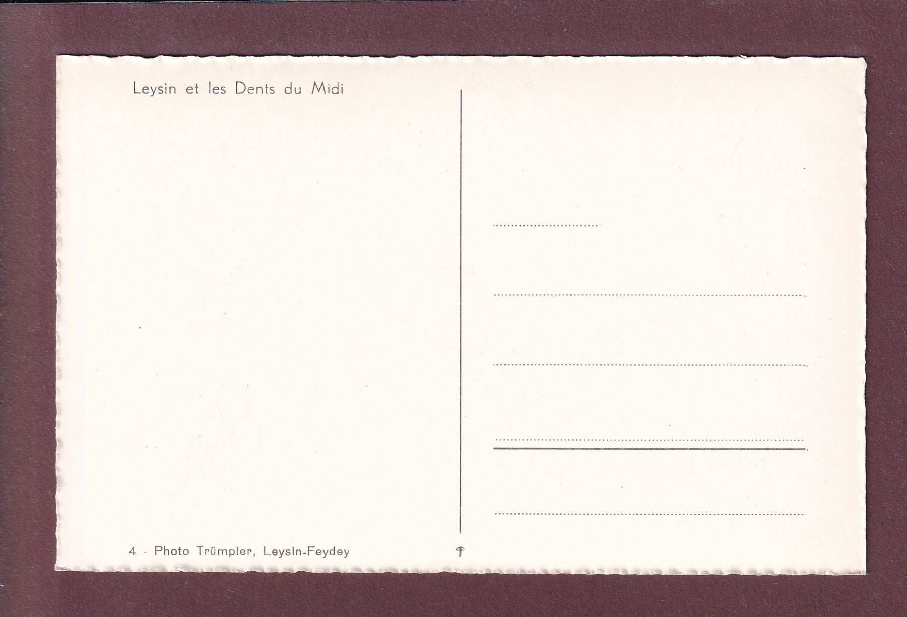 Cartes postales: LEYSIN - Dents du Midi – D'occasion à Pully par nicecards 1