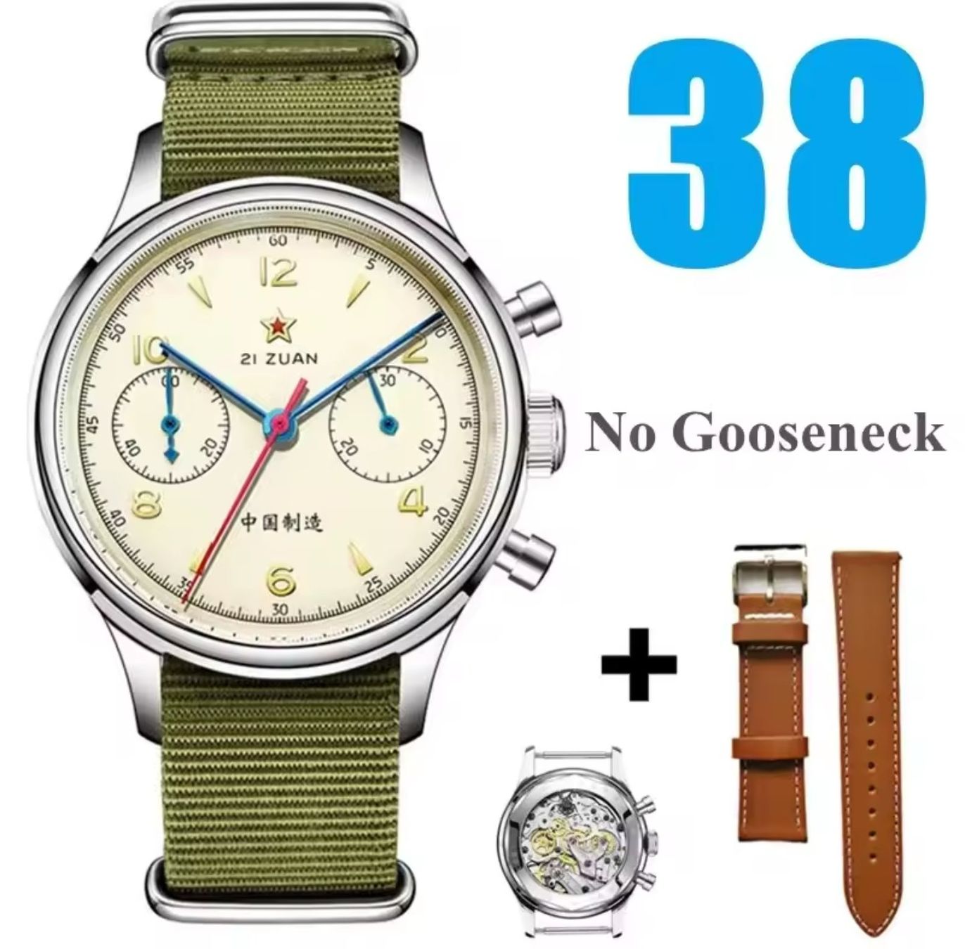 Orologi: Red Star 1963 Chronograph 38mm Saphirglas – Nuovo e nell'imballaggio originale da Suhr venduto da sjay.Cv