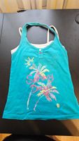 T-Shirt Träger Top türkis, Gr. 134, Sommer Strand Motiv!