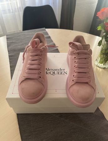 Alexander McQueen Pink Suede Sneakers 38