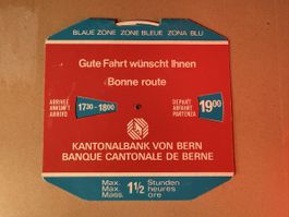 Vintage Parkscheibe Kantonalbank Bern Werbeartikel Schuler