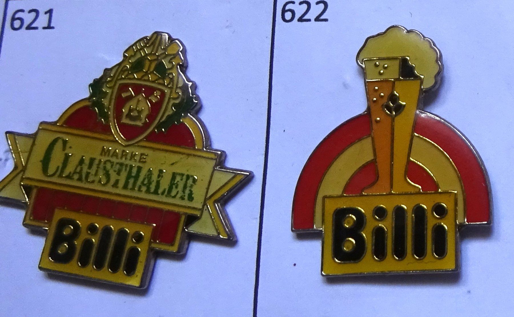 Placchette & Badge: 2 Pin BILL Clausthaler Bier – Usato da Utzenstorf venduto da BUtter81