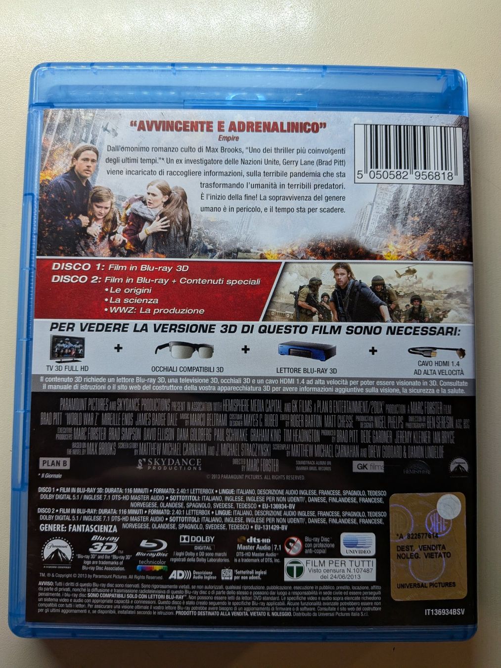 Tutti i DVDs: "World War Z" mit Brad Pitt [2 Blu-rays/2D&3D] – Usato da Port venduto da gecotom 1