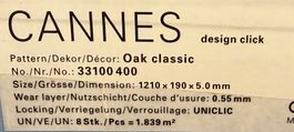 Vinyl Click Eiche classic Cannes 6.8 m2 Restposten Neu
