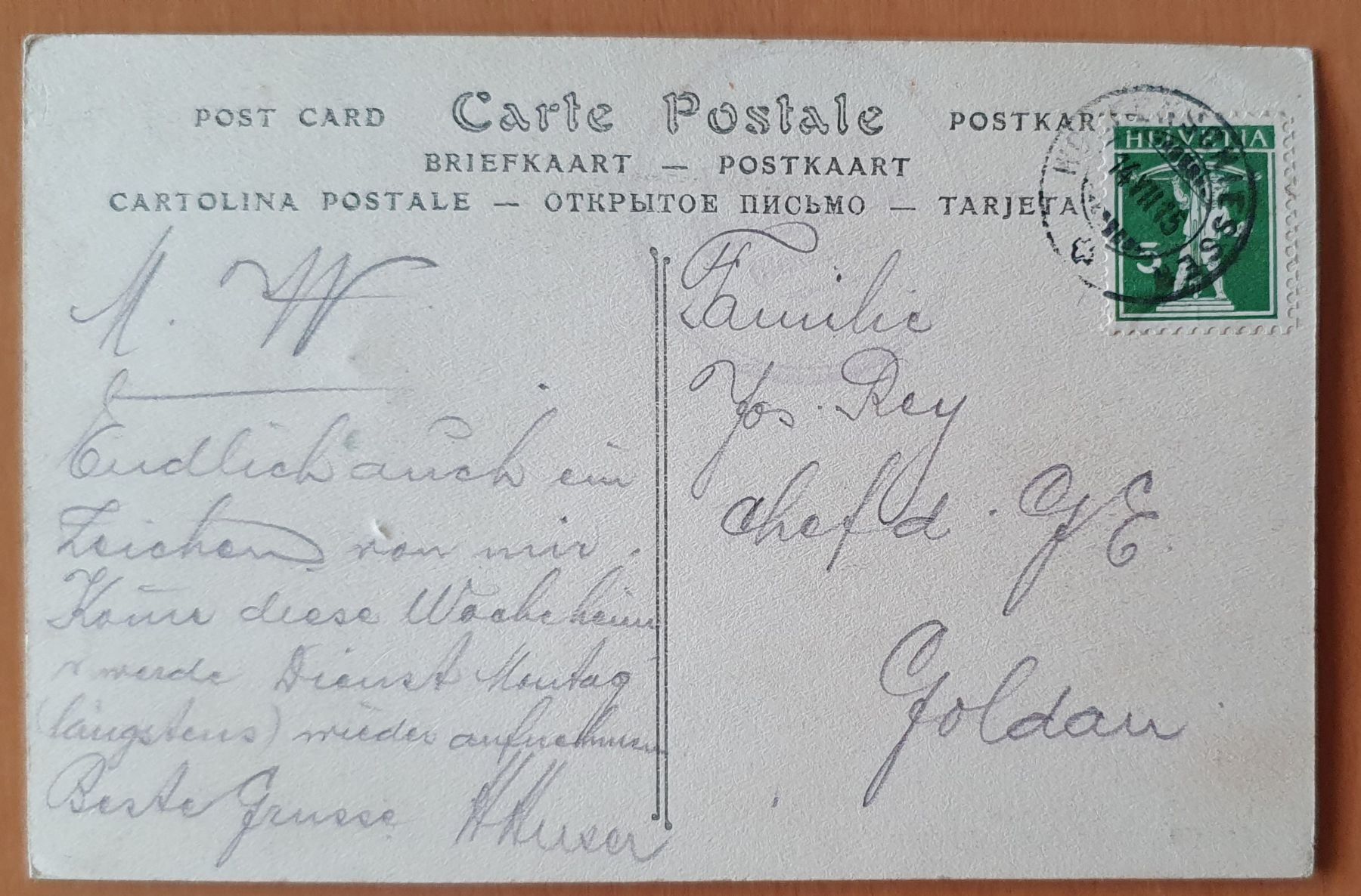 Cartoline postali: Oberrickenbach  - Kaplanei 1915 – Usato da Kreuzlingen venduto da Rschweiz1 1
