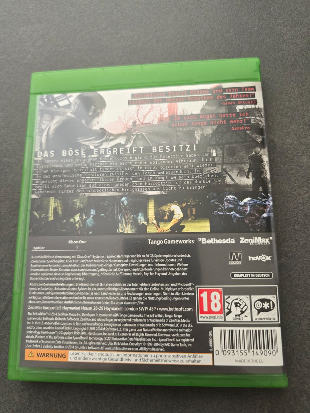 Microsoft Jeux: The Evil Within 100% Uncut Xbox One – D'occasion à Füllinsdorf par master_mind 1