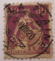 Helvetia mit Schwert Stempel  La Plaine