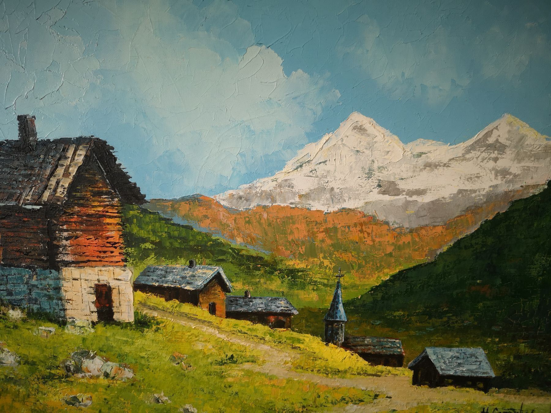 Gemälde: PAYSAGE DE MONTAGNE – Gebraucht aus Genève von Qanil77 1