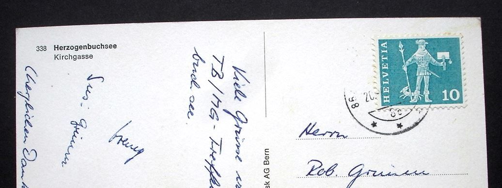 Cartoline postali: HERZOGENBUCHSEE Kirchgasse, Hotel, Auto – Usato da Jona venduto da philajona 1