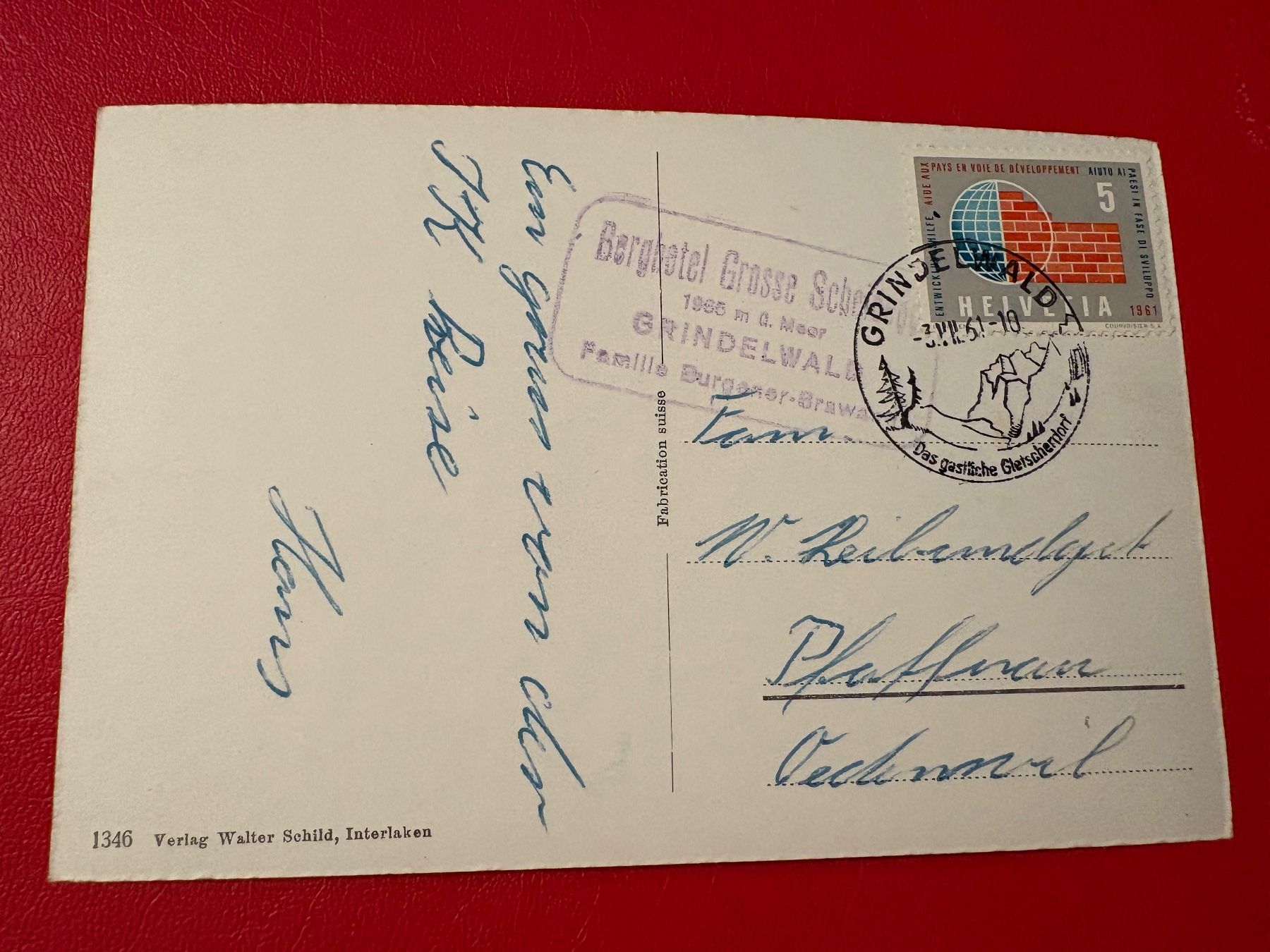 Cartoline postali: 1961 // Grosse Scheidegg, Eiger – Usato da St-Légier-La Chiésaz venduto da Theo005 1