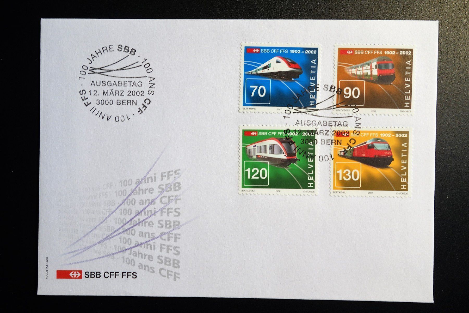 Tutti i francobolli: 2002 FDC 100 Jahre SBB – Nuovo (secondo la descrizione) da Mettmenstetten venduto da Sutasso