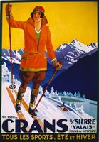 CRANS MONTANA S/SIERRE SKI SPORTS 1925 - Affiche originale