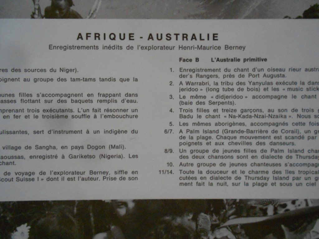 Dischi in vinile: AFRIQUE  -  AUSTRALIE  -  HENRI - MAURICE BERNEY – Usato da Bex venduto da Giorgiob 2
